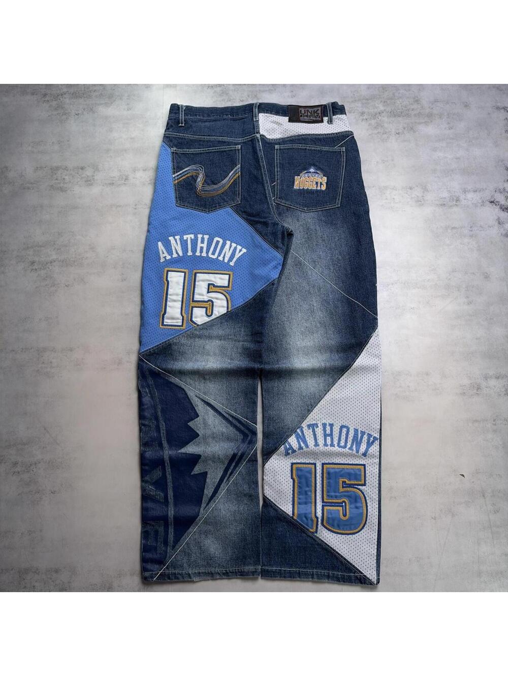 Vintage 90’s Link NBA UNK Denver Nuggets Anthony 15 Baggy Denim Jeans